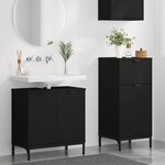 vidaXL Ensemble de mobilier de salle de bain avec tiroir 2 Pièces Noir
