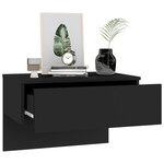 vidaXL Table de chevet murale Noir