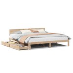 vidaXL Cadre de lit avec tiroirs sans matelas 180x200 cm