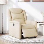vidaXL Fauteuil inclinable électrique Crème Tissu