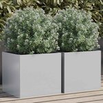 vidaXL Jardinières 2 Pièces argenté 32x30x29 cm acier galvanisé