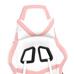 vidaXL Chaise de jeu avec repose-pied Blanc et rose Similicuir