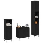 vidaXL Ensemble de mobilier de salle de bain 3 Pièces Chêne noir