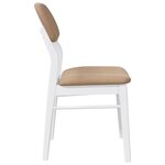 vidaXL Chaises à manger coussins 2 Pièces blanc bois massif caoutchouc