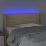vidaXL Tête de lit à LED Crème 83x16x78/88 cm Tissu