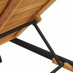 vidaXL Chaise longue Noir 200 x 55 x 35 cm Bois d'acacia massif