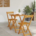 vidaXL Table de Jardin Naturel 60 x 60 x 72 cm Bois d'Acacia Massif