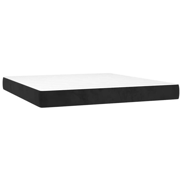 vidaXL Matelas de lit à ressorts ensachés fermeté moyenne noir 160x210x20 cm velours