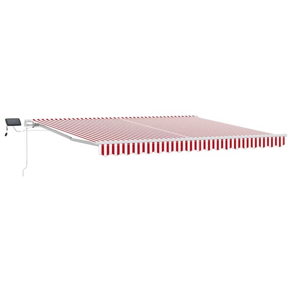 vidaXL Auvent Rétractable Rouge et Blanc 400 × 300 cm Tissu et acier