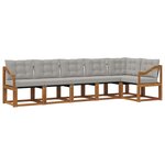 vidaXL Ensemble de canapés d'extérieur 6 Pièces Gris Naturel et Clair