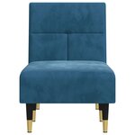 vidaXL Chaise longue bleu velours