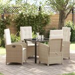 vidaXL Ensemble de salle à manger pour jardin 5 Pièces Beige polyrotin