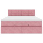 vidaXL Cadre de lit ottoman avec matelas rose 140x190 cm velours