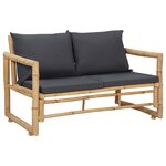 vidaXL Salon de jardin 4 Pièces avec coussins Bambou