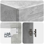vidaXL Armoire Murale 33 x 34 5 x 90 cm Bois d'ingénierie Gris béton