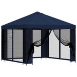 vidaXL Abri de jardin avec parois 3 x 3 m Bleu Polyester et Acier