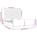 vidaXL Cadre de lit avec tête de lit marron foncé 140x200 cm Tissu