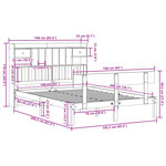 vidaXL Lit bibliothèque sans matelas 160x200 cm bois massif de pin