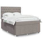 vidaXL Sommier à lattes de lit avec matelas Taupe 160x200 cm Tissu