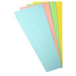 Intercalaires trapèze 180 g/m², perforation 2 trous - Coloris assortis (paquet 100 unités)