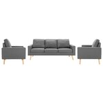 vidaXL Ensemble de canapés 3 Pièces Tissu Gris clair