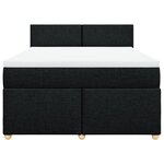 vidaXL Sommier à lattes de lit avec matelas Noir 160x200 cm Tissu