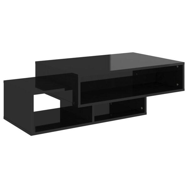 vidaXL Table basse noir brillant 105x55x32 cm bois d'ingénierie