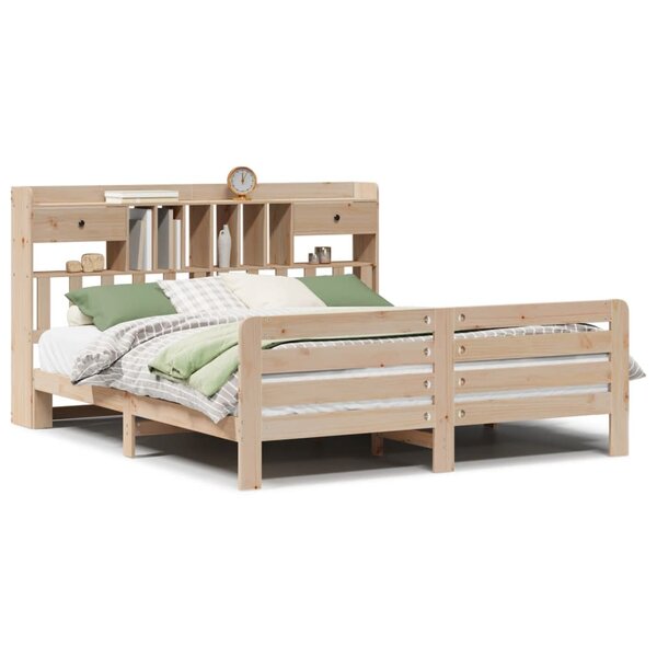 vidaXL Lit bibliothèque sans matelas 180x200 cm bois massif de pin