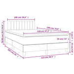 vidaXL Sommier à lattes de lit matelas LED gris foncé 120x190 cm tissu