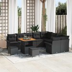 vidaXL Ensemble de canapé de jardin 12 Pièces Noir 80 x 80 x 71 cm