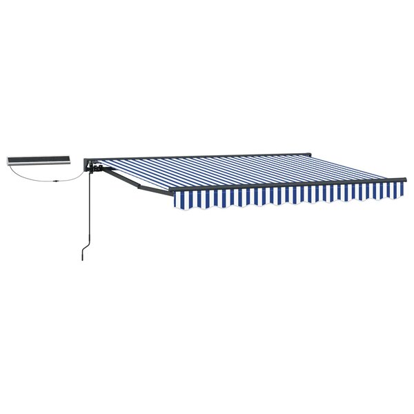 vidaXL Auvent rétractable électrique Bleu Blanc Anthracite 3 x 2 5 m