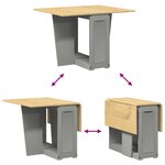 vidaXL Table à manger papillon pliable Corona gris bois de pin massif