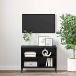 vidaXL Meuble TV Noir 69.5 x 30 x 50 cm Bois d'ingénierie