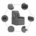 vidaXL Fauteuil inclinable gris foncé tissu microfibre