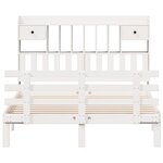 vidaXL Lit bibliothèque sans matelas blanc 160x200 cm bois pin massif