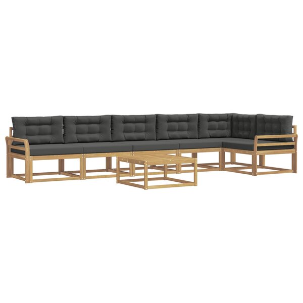 vidaXL Ensemble de canapés d'extérieur 7 Pièces Blanc et anthracite
