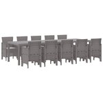 vidaXL Ensemble de salle à manger pour jardin 11 Pièces Gris clair
