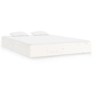 vidaXL Cadre de lit sans matelas blanc bois massif 120x200 cm