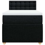 vidaXL Sommier à lattes de lit avec matelas Noir 90x200 cm Tissu