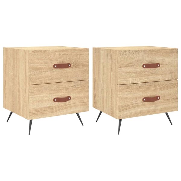 vidaXL Tables de chevet 2 Pièces chêne sonoma 40x35x47 5 cm