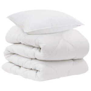 vidaXL Couette avec oreiller 2 Pièces Blanc Microfibre