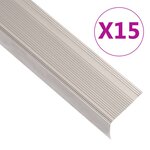 vidaXL Nez de marche Forme en L 15 pcs Aluminium 100 cm Champagne
