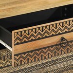 vidaXL Table de chevet noir 50x33x60 cm bois de manguier massif brut