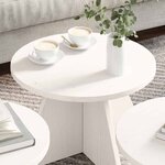 vidaXL Table basse 3 Pièces Blanc 49 x 49 x 30 cm Bois massif en pin