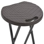 vidaXL Tabouret de bar pliable lot de 2 PEHD et acier Aspect rotin