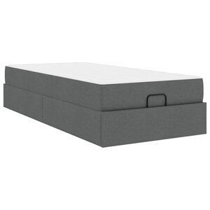 vidaXL Cadre de lit avec matelas avec matelas 2 Pièces Gris Foncé tissu