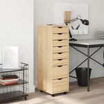 vidaXL Cabinet Roulant avec Tiroirs avec roue MOSS Vernis transparent