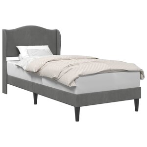 vidaXL Cadre de lit avec tête de lit Gris foncé 90 x 190 cm Velours