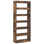vidaXL Meuble bibliothèque en chêne fumé 80x30x198 cm