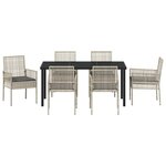 vidaXL Ensemble de salle à manger pour jardin 7 Pièces Gris clair